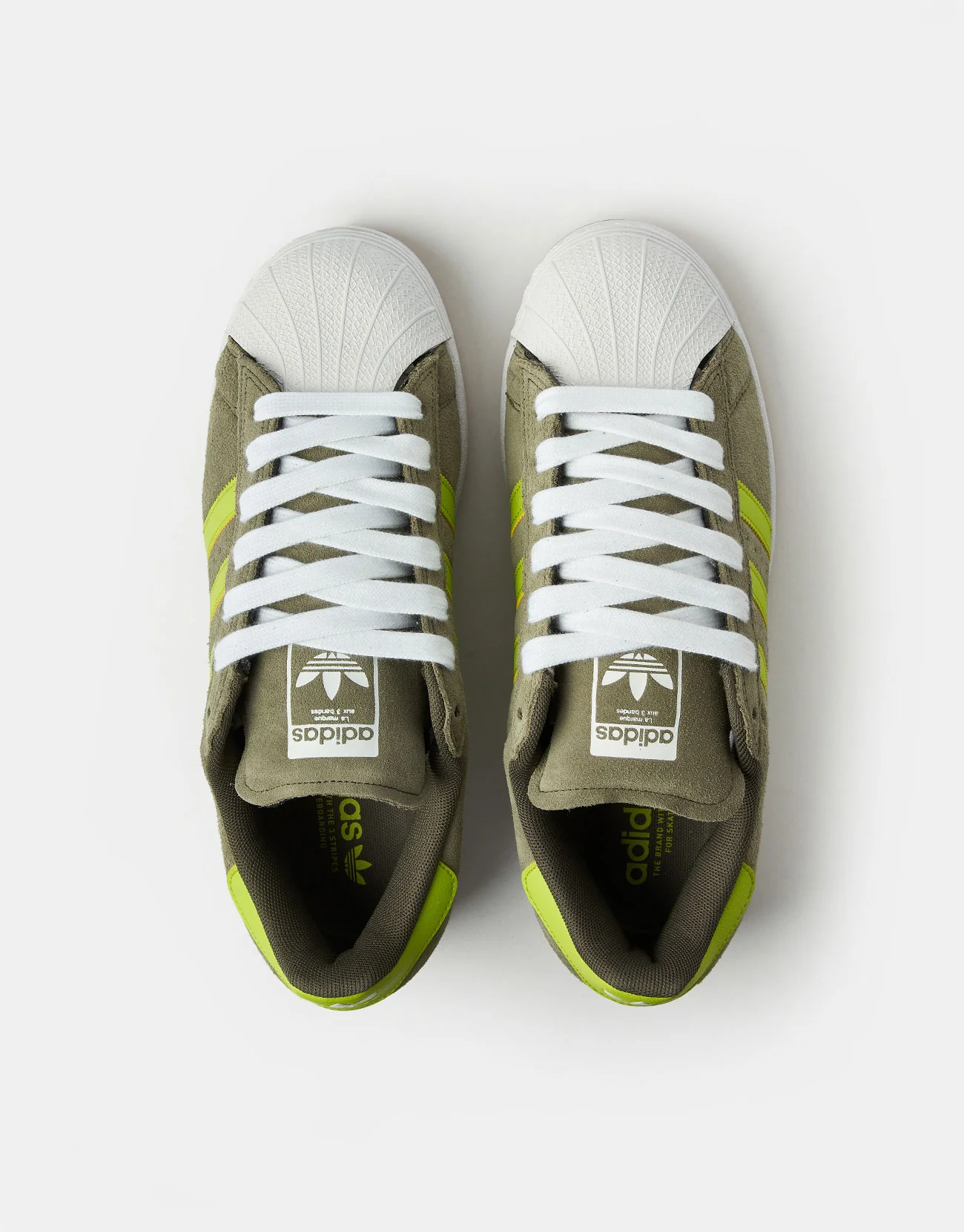 adidas Superstar ADV Skate Shoes - Olive Strata/Semi Solar Yellow/Gold - Image 2