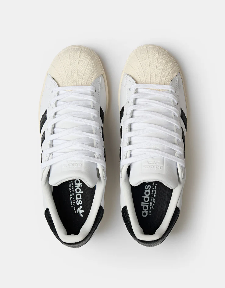 adidas Superstar ADV Skate Shoes - White/Core Black/Gold Metallic - Image 2