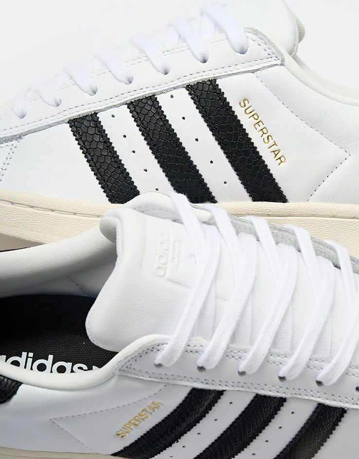 adidas Superstar ADV Skate Shoes - White/Core Black/Gold Metallic - Image 6