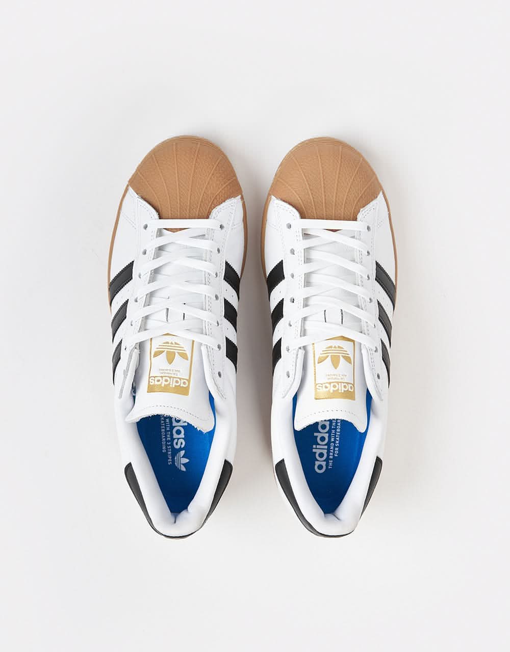 adidas Superstar ADV Skate Shoes - White/Core Black/Gum - Image 6
