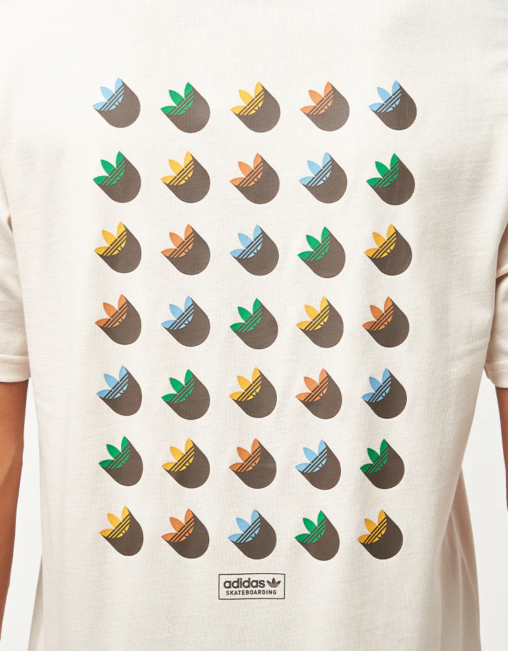 adidas Trefoil Shadow T-Shirt - Wonder White/Rustic Orange - Image 4