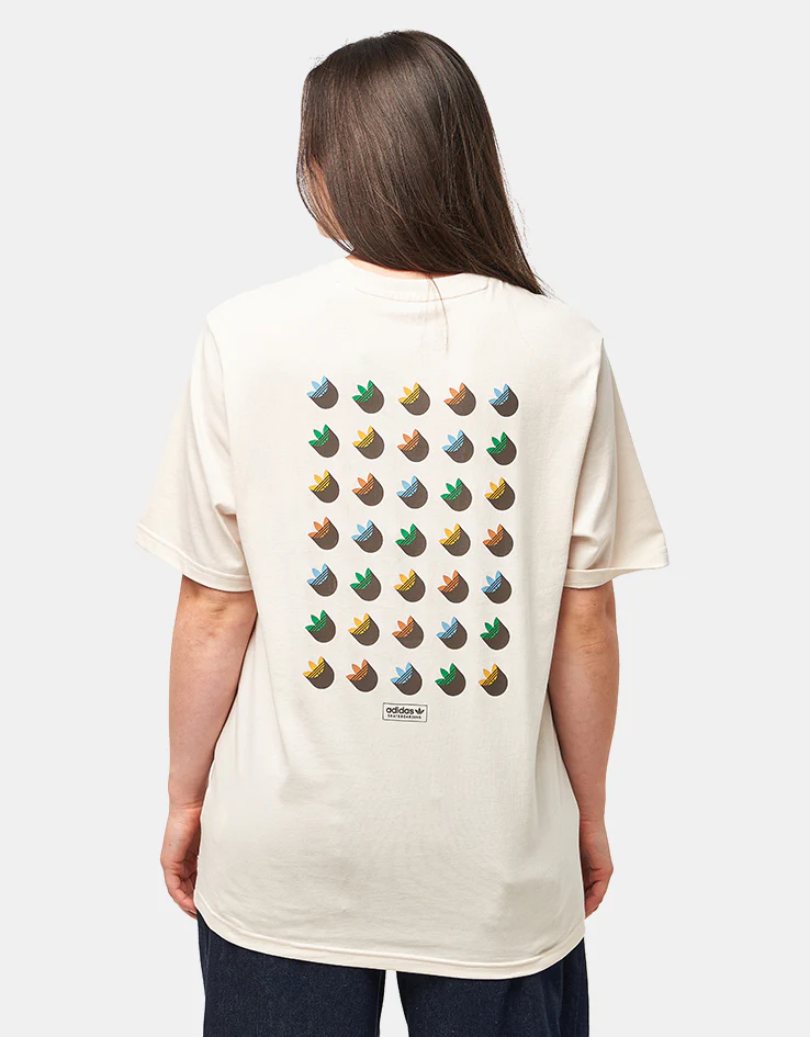 adidas Trefoil Shadow T-Shirt - Wonder White/Rustic Orange - Image 6