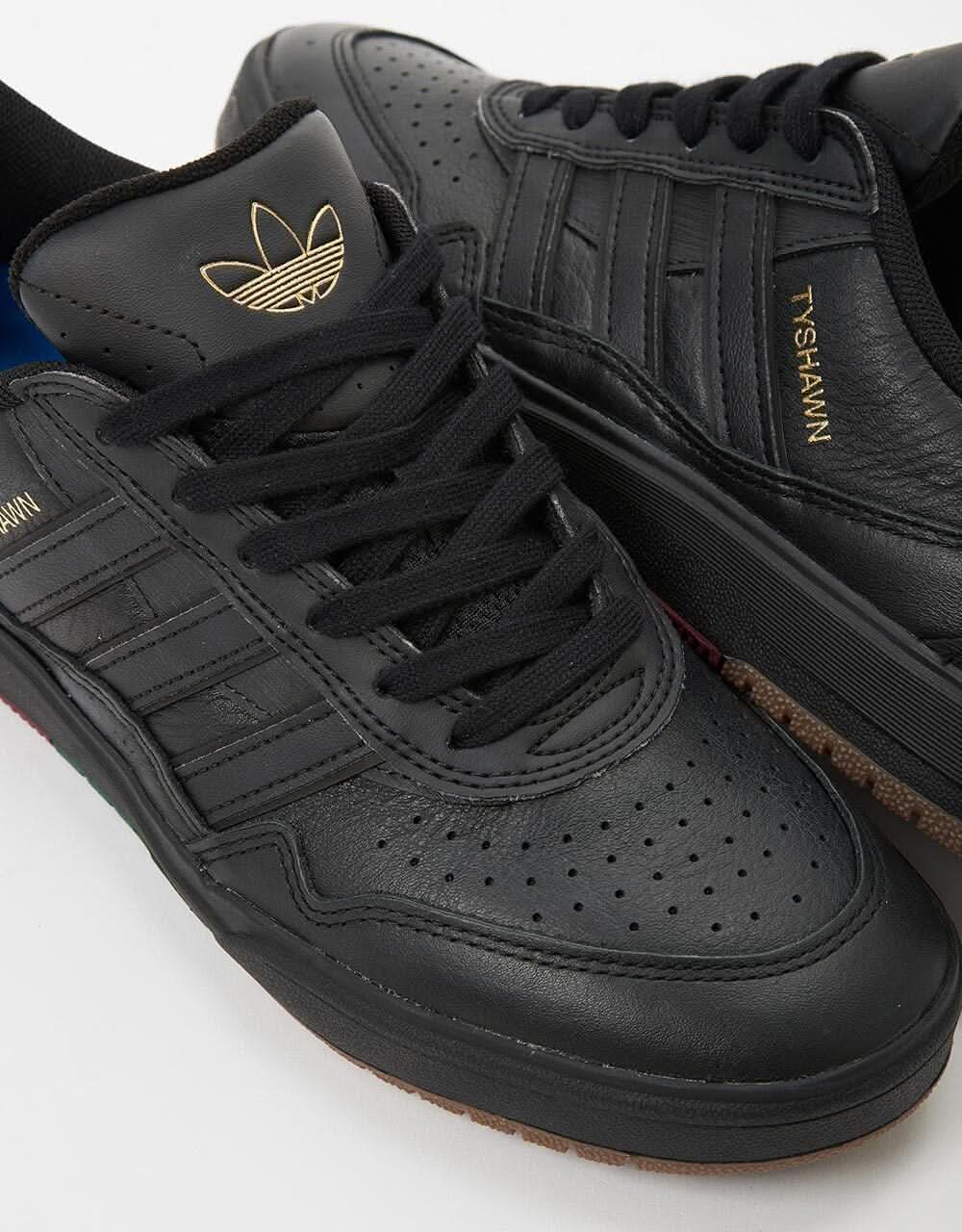 adidas Tyshawn II Skate Shoes - Core Black/Core Black/Collegiate Green - Image 4