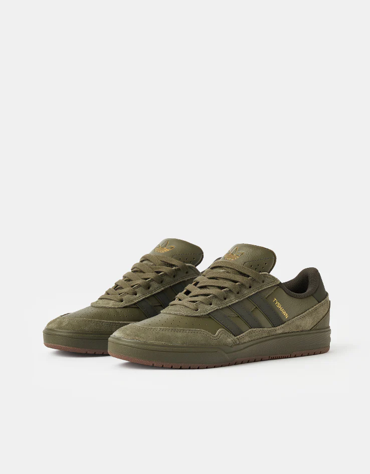adidas Tyshawn II Skate Shoes - Olive Strata/Shadow Olive/Gum - Image 3