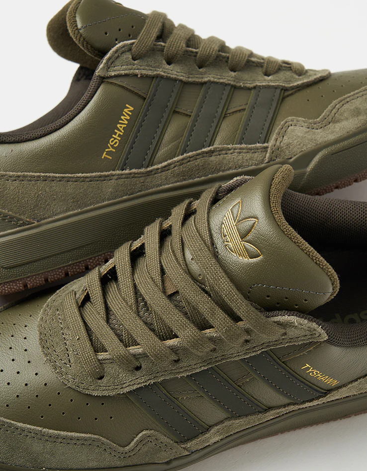 adidas Tyshawn II Skate Shoes - Olive Strata/Shadow Olive/Gum - Image 6