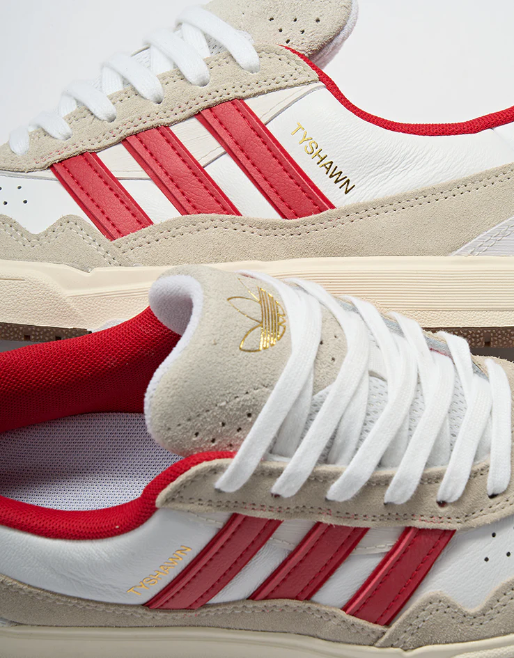 adidas Tyshawn II Skate Shoes - White/Better Scarlet/Chalk White - Image 6