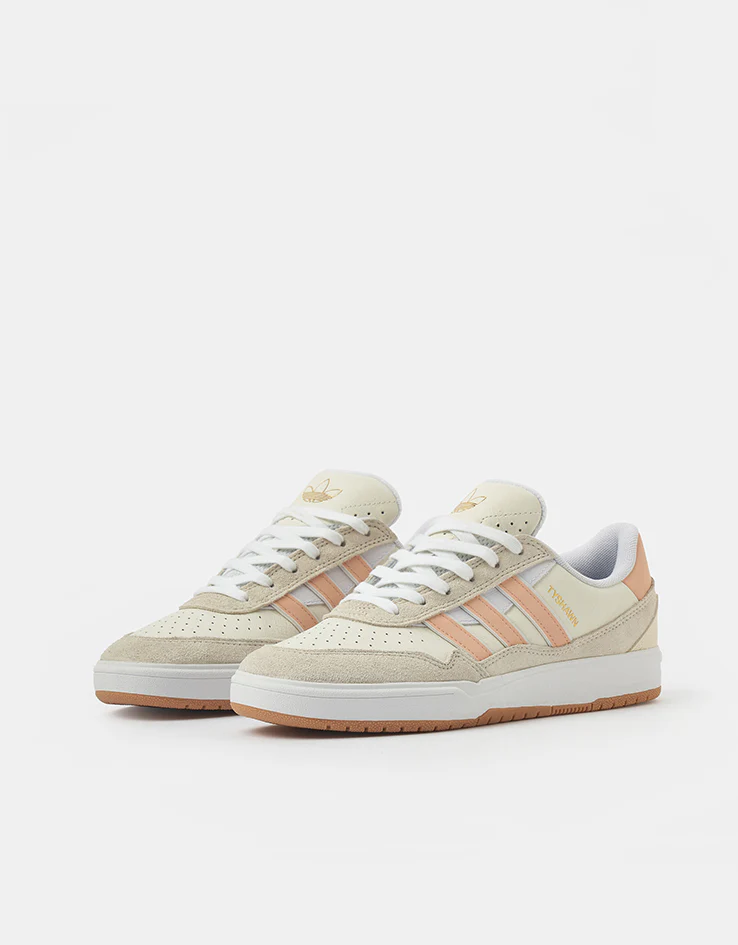 adidas Tyshawn II Skate Shoes - Wonder White/Powder Coral/Off White - Image 3