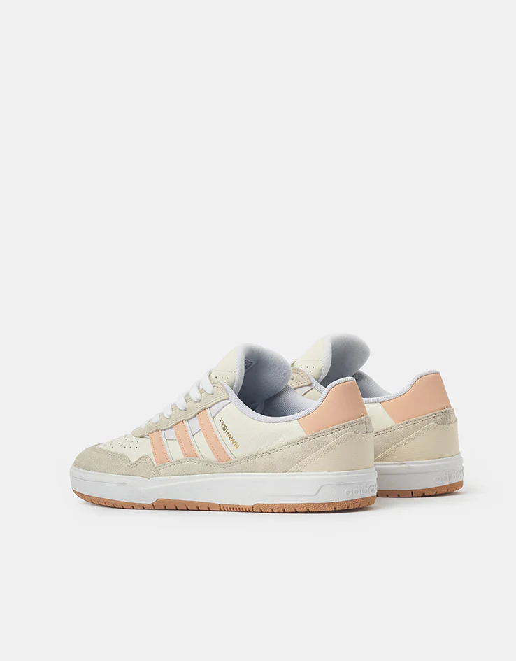 adidas Tyshawn II Skate Shoes - Wonder White/Powder Coral/Off White - Image 4