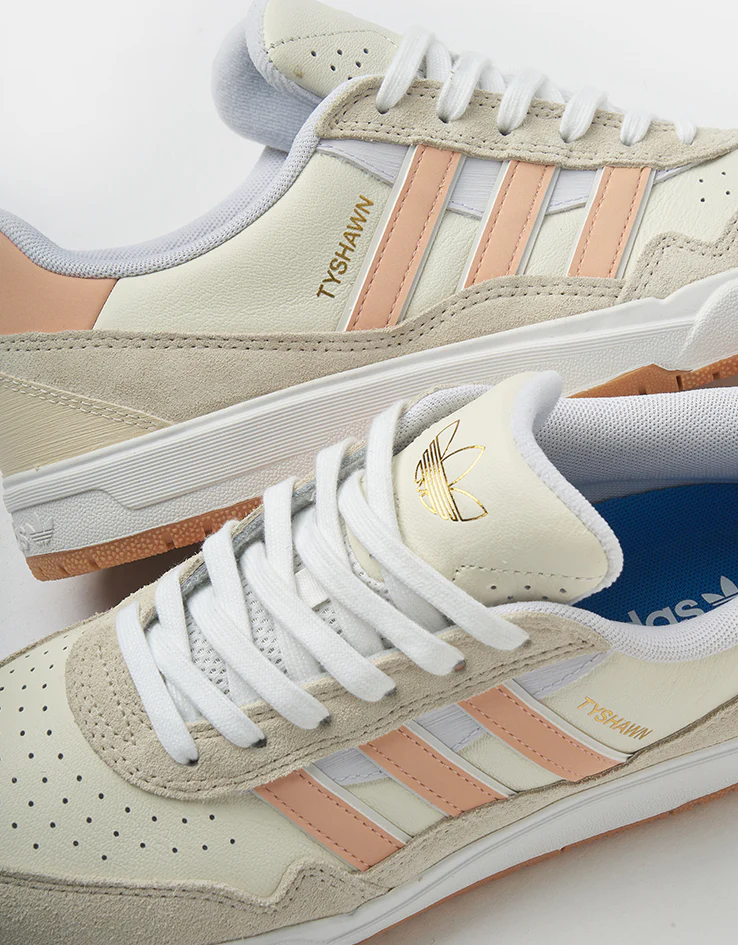 adidas Tyshawn II Skate Shoes - Wonder White/Powder Coral/Off White - Image 5