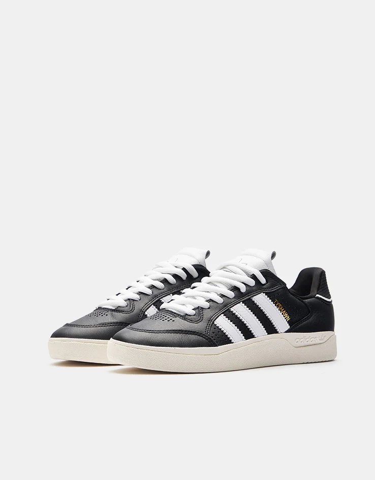 adidas Tyshawn Low Skate Shoes - Core Black/White/Chalk White - Image 3