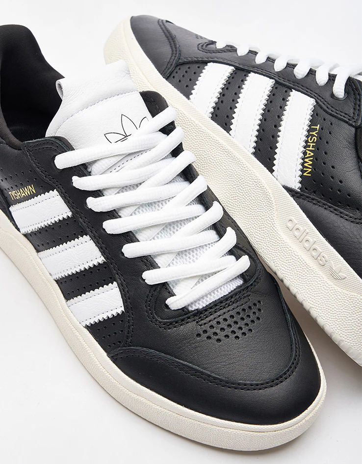 adidas Tyshawn Low Skate Shoes - Core Black/White/Chalk White - Image 5