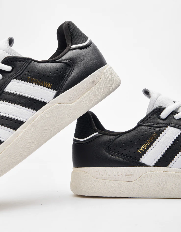 adidas Tyshawn Low Skate Shoes - Core Black/White/Chalk White - Image 6