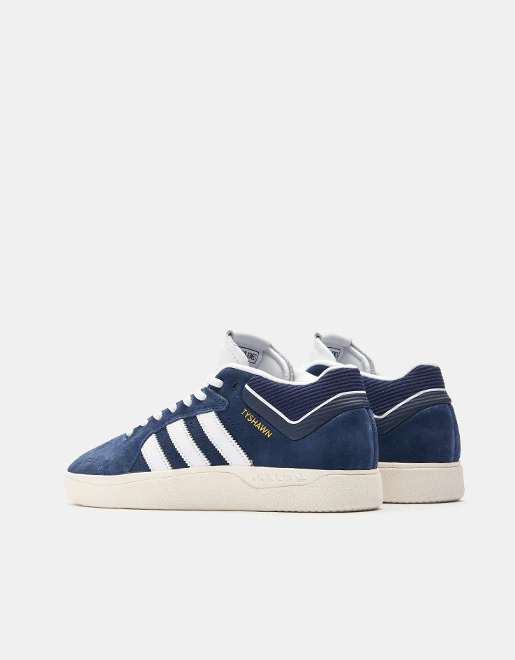 adidas Tyshawn Skate Shoes - Collegiate Navy/White/Chalk White - Image 4