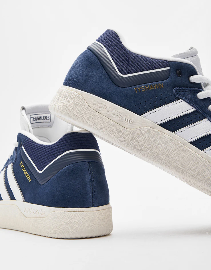 adidas Tyshawn Skate Shoes - Collegiate Navy/White/Chalk White - Image 7