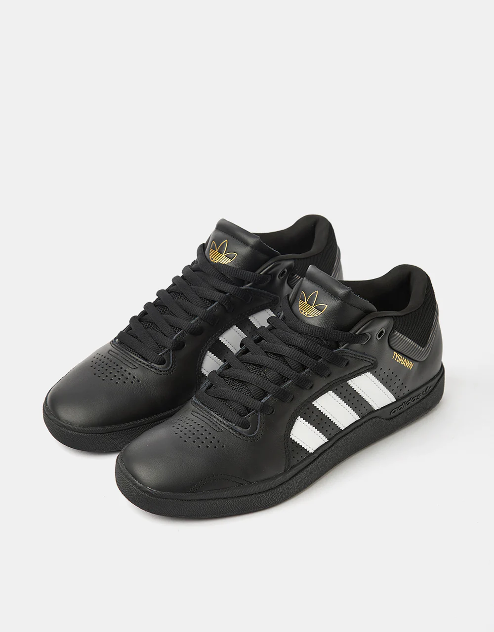 adidas Tyshawn Skate Shoes - Core Black/Ftw White/Gold Metallic - Image 4