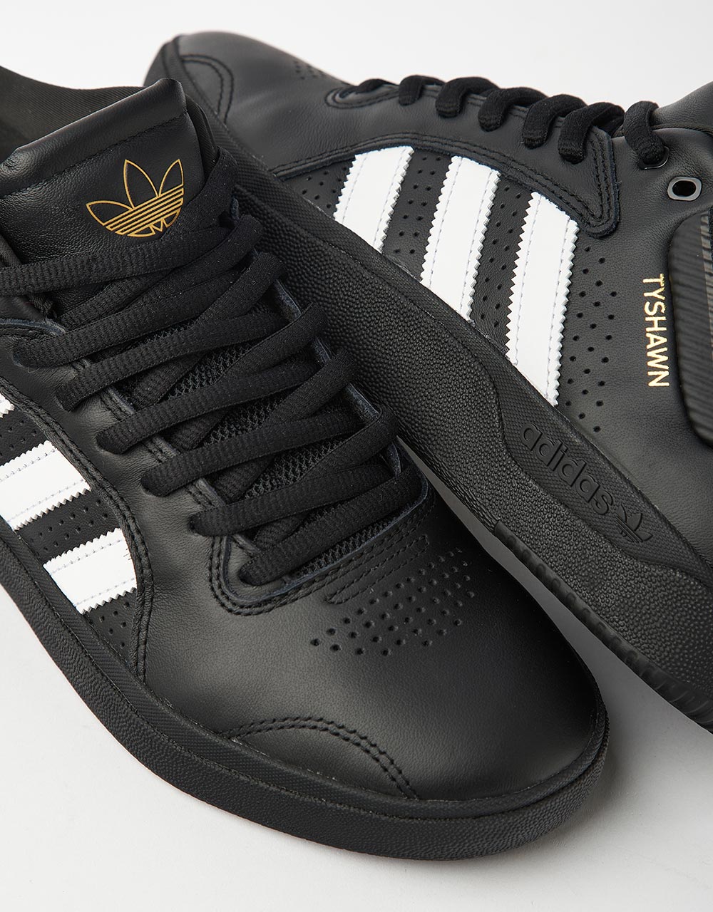 adidas Tyshawn Skate Shoes - Core Black/Ftw White/Gold Metallic - Image 5