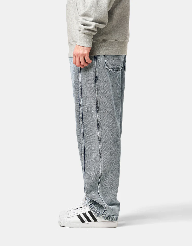adidas x Kader Washed Denim Pant - Solid Grey - Image 3