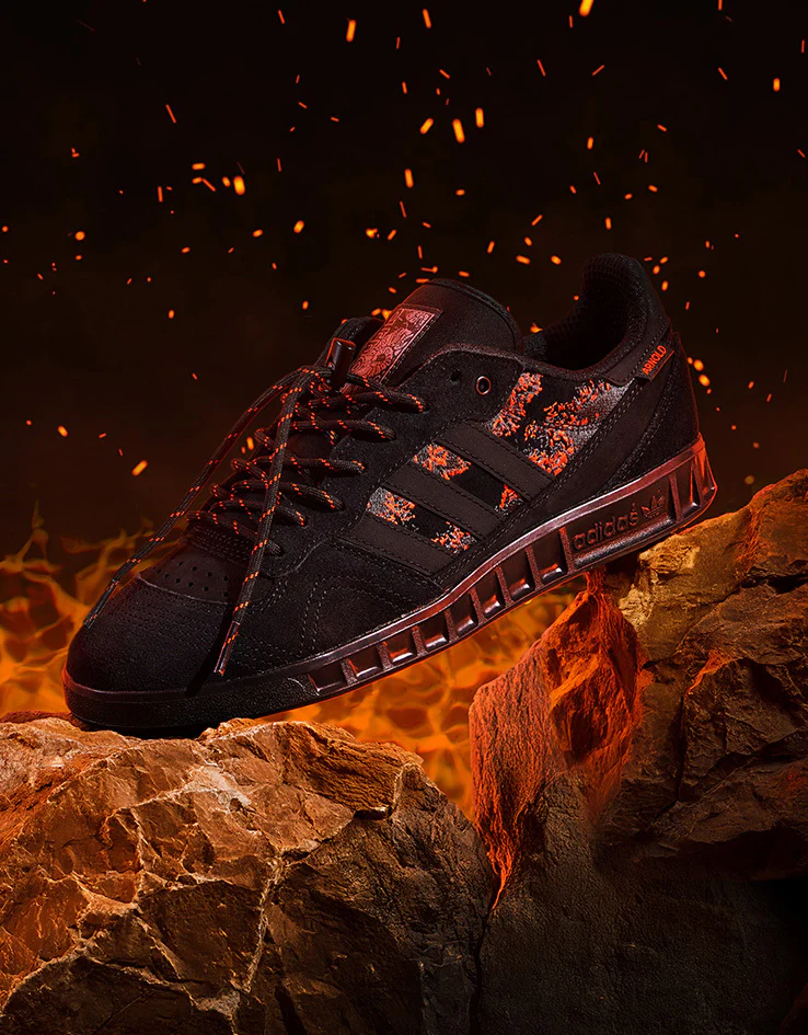 adidas x Mike Arnold Handball Top Skate Shoes - Core Black/Core Black/Semi Impact Orange - Image 2