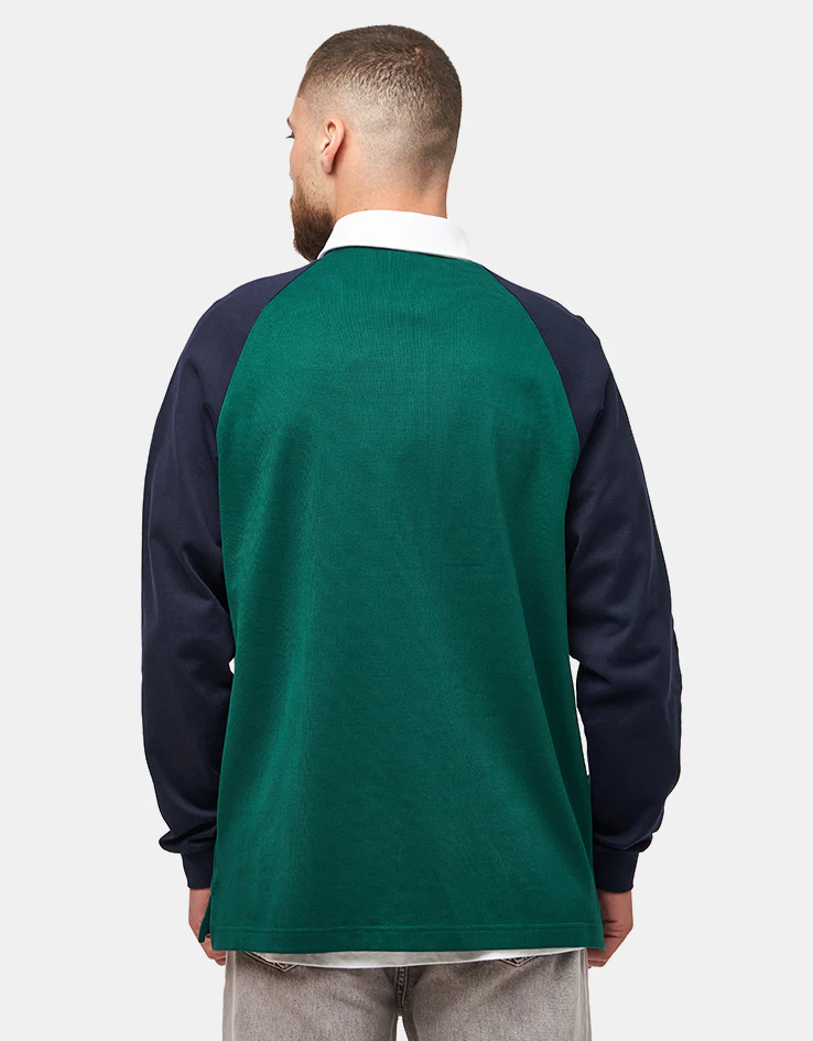adidas x Tyshawn Rugby Polo Shirt - Collegiate Green/Legend Ink - Image 2