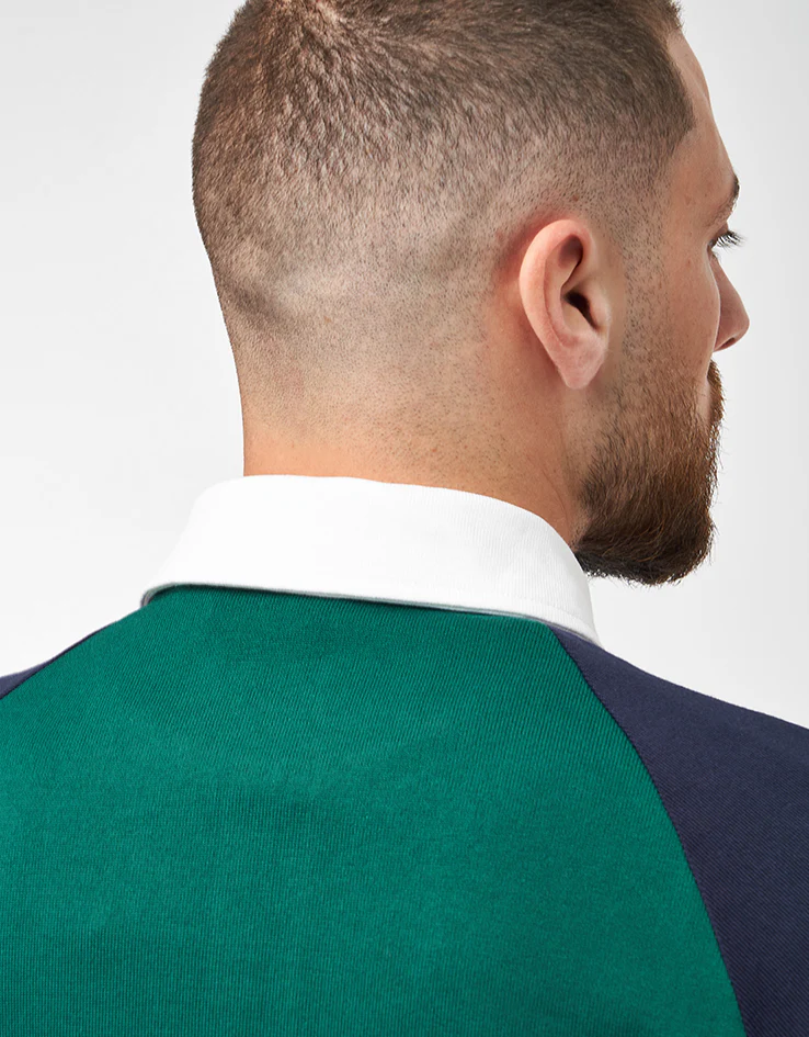 adidas x Tyshawn Rugby Polo Shirt - Collegiate Green/Legend Ink - Image 6