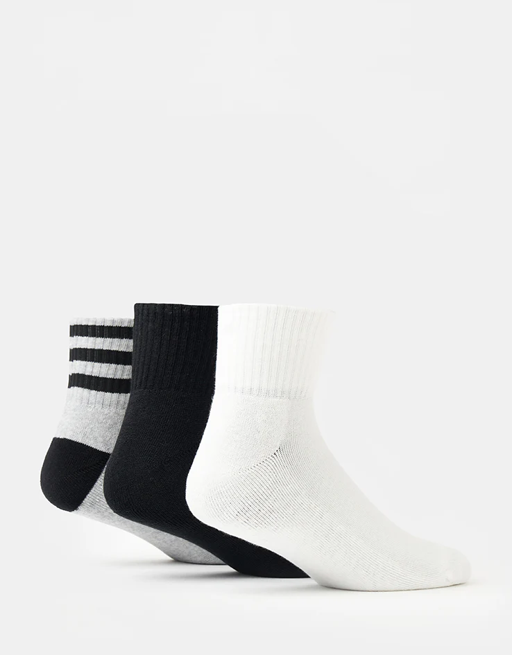 adidas x Tyshawn Socks - White/Grey Heather/Black - Image 3