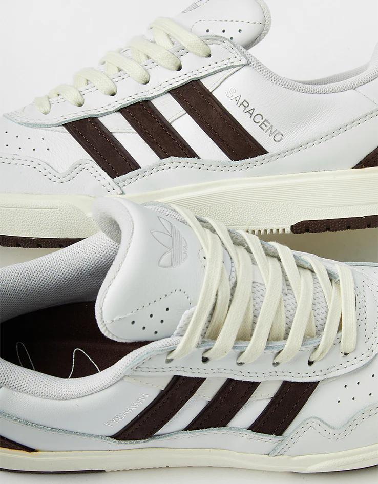 adidas x Zach Saraceno Tyshawn II Skate Shoes - Crystal White/Shadow Brown/Off White - Image 6