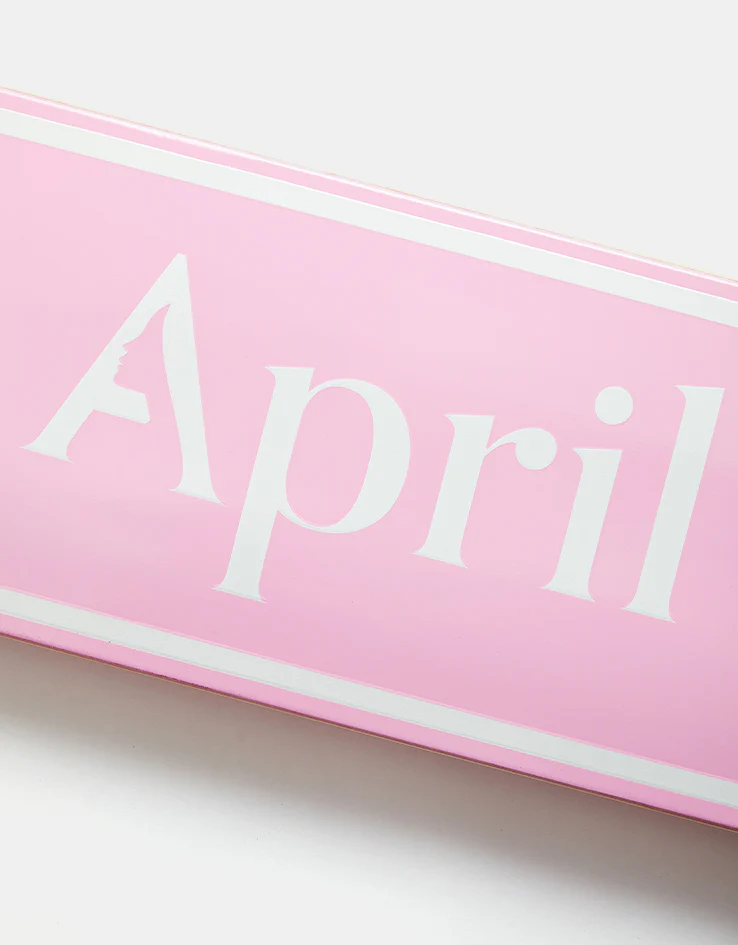 April OG Logo Skateboard Deck - White/Pink - Image 3