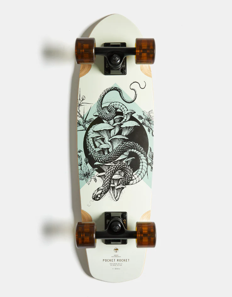 Arbor x El Rose Bamboo Pocket Rocket Cruiser Skateboard - 7.75" x 27"