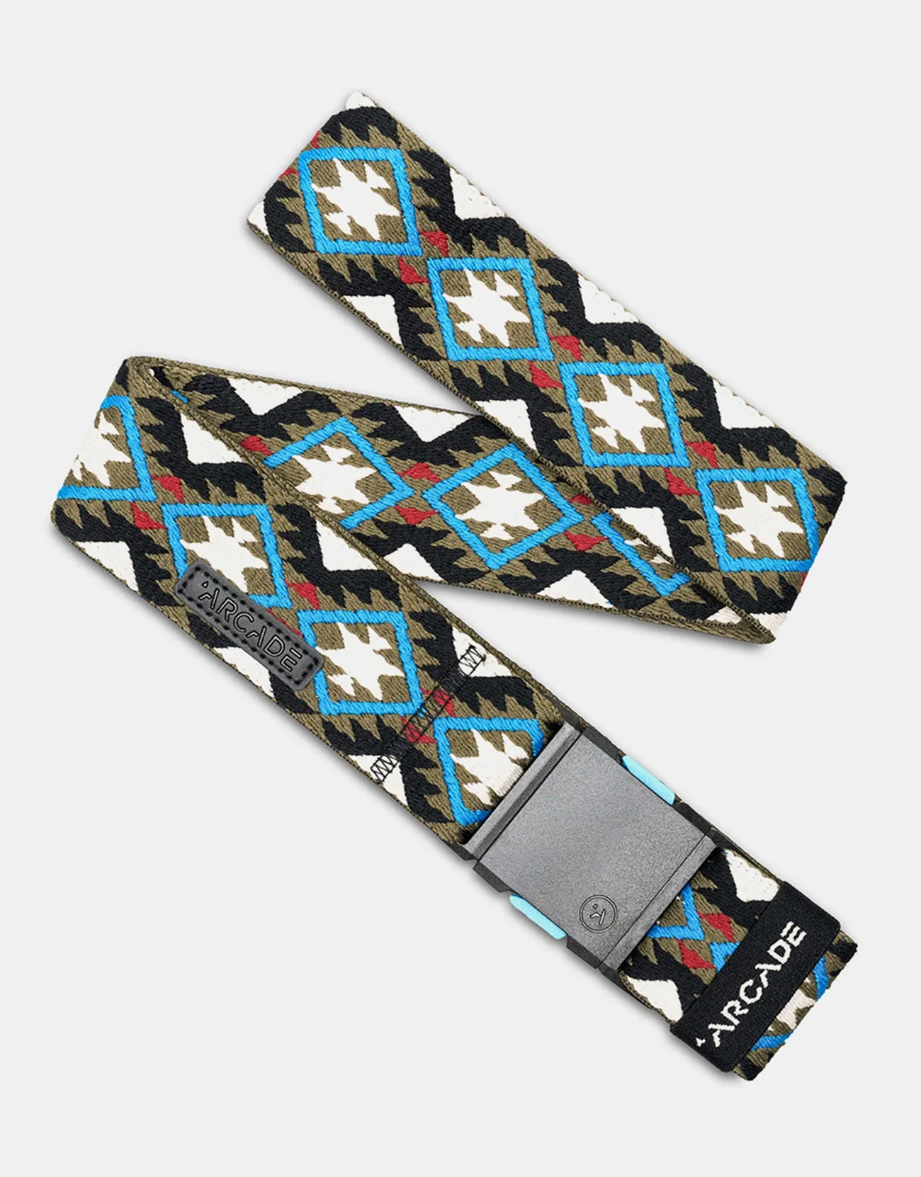Arcade x Vernan Kee Twilight Artist Series Web Belt - Oat/Turquoise - Image 2