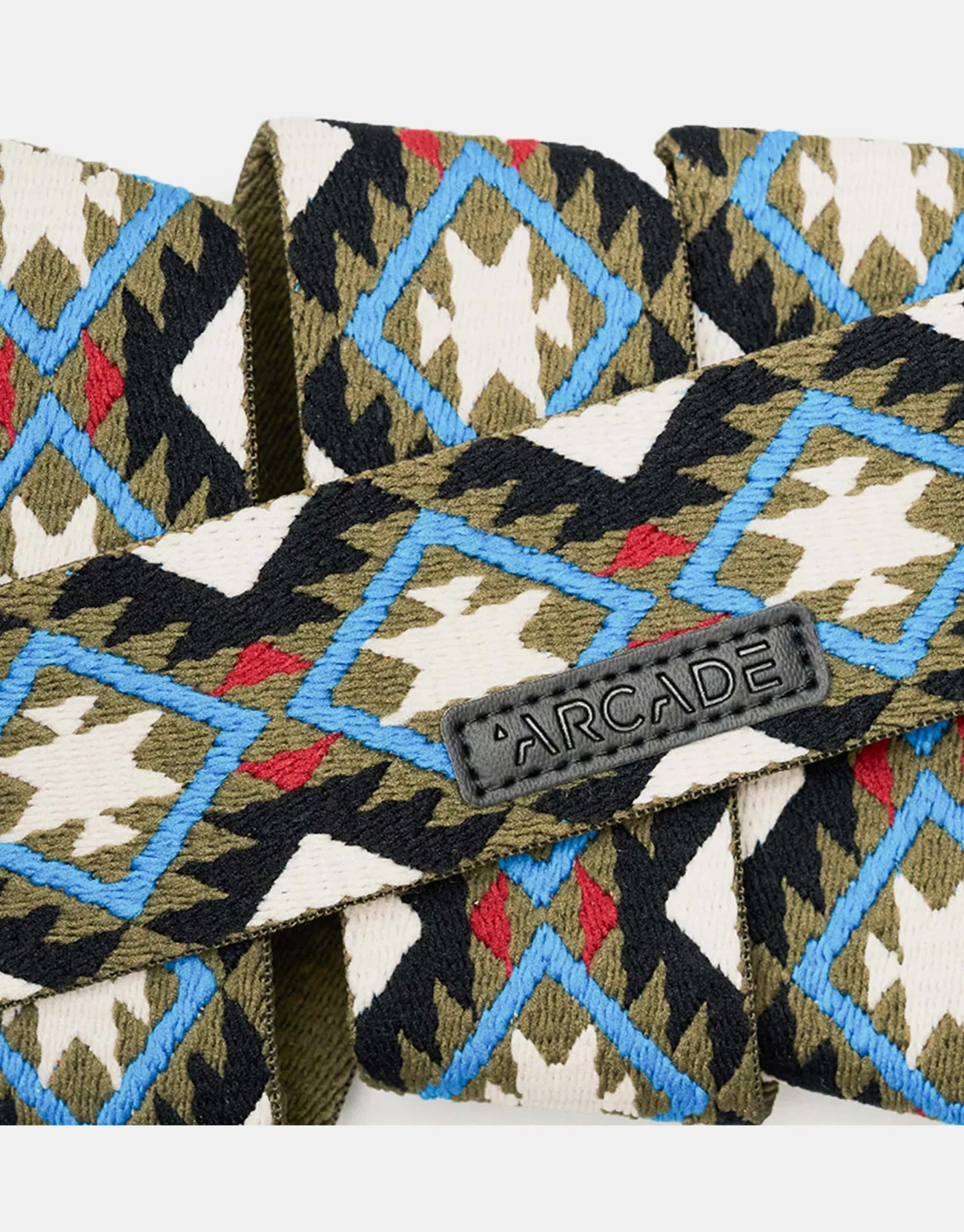 Arcade x Vernan Kee Twilight Artist Series Web Belt - Oat/Turquoise - Image 3