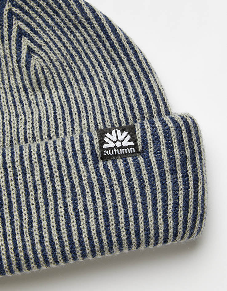 Autumn Cord Double Roll Beanie - Navy - Image 2