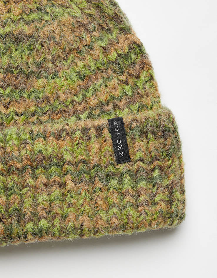 Autumn Marbled Knit Beanie - Green - Image 2