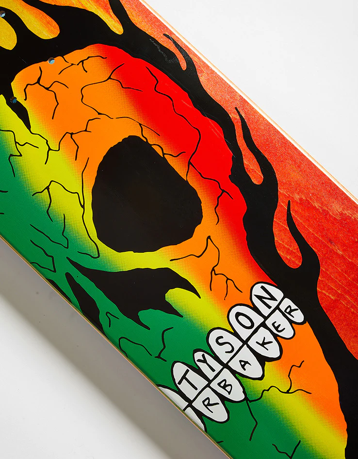 Baker Tyson Rasta Skull B2 Skateboard Deck - 8.25" - Image 2