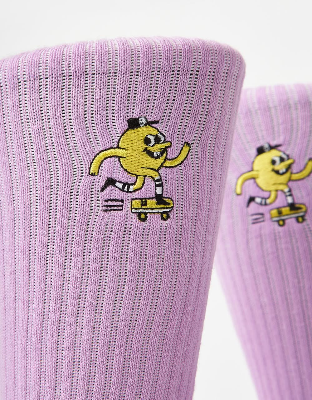 Blast Skates Embroidered Mascot Crew Socks - Lilac - Image 3