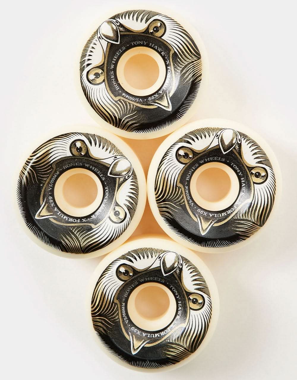 Bones Hawk Beak & Destroy X-Formula V5 Sidecut 99a Skateboard Wheels - Image 2