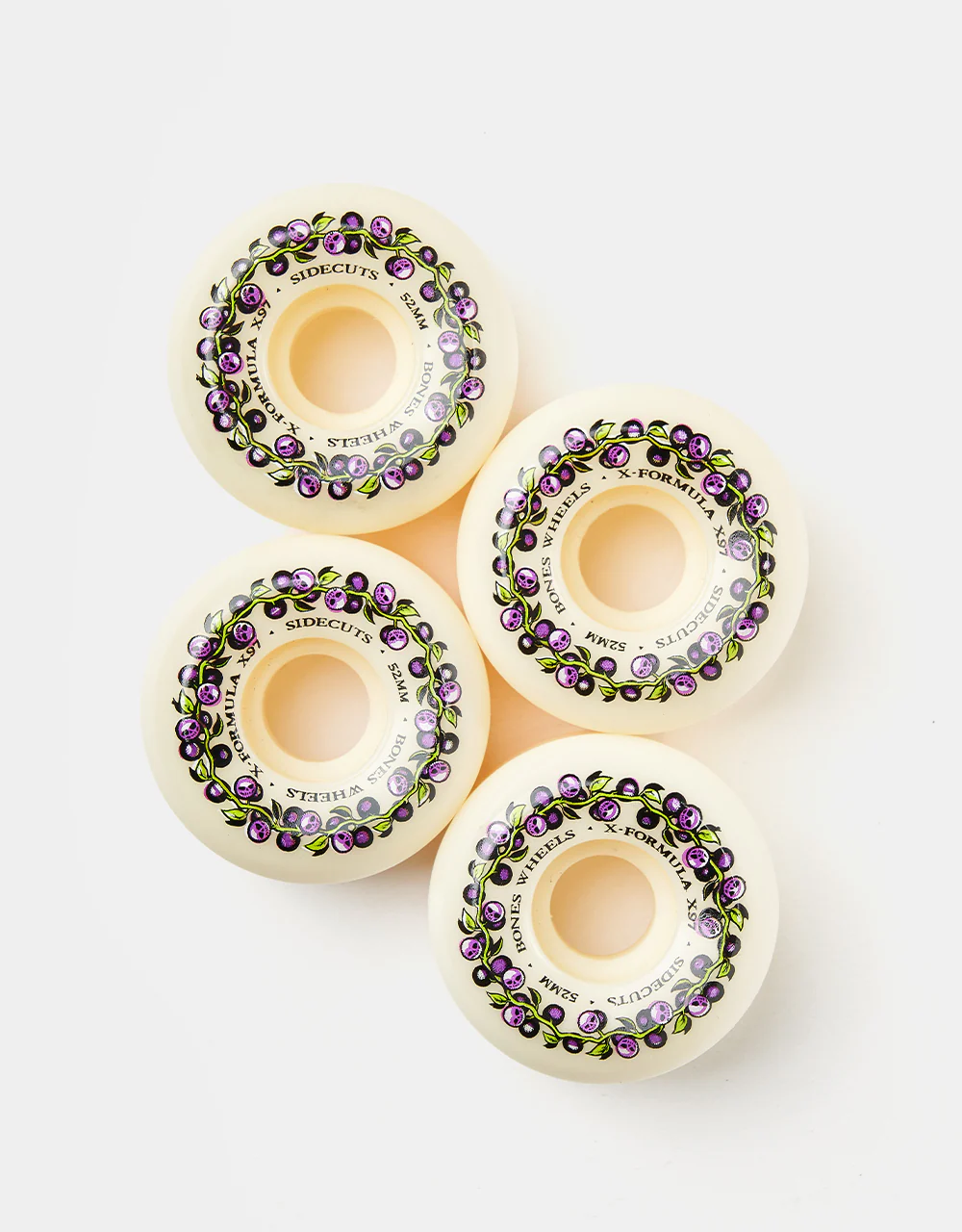 Bones Skull Berries X-Formula V5 Sidecut 97a Skateboard Wheels - 52mm - Image 2