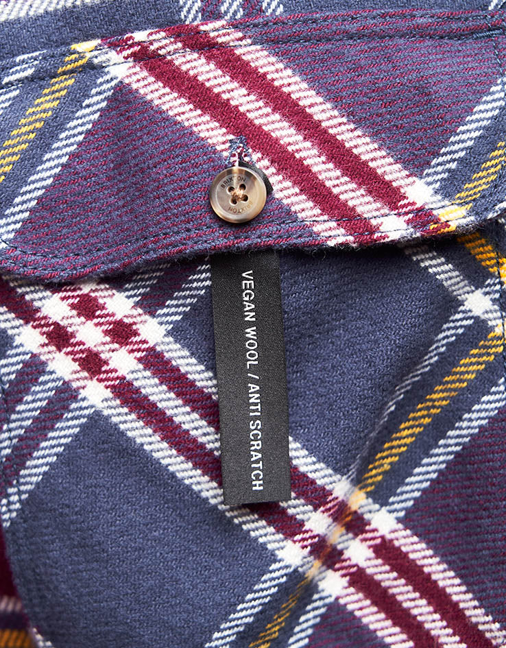 Brixton Bowery L/S Flannel Shirt - Mood Indigo/Port/Saffron - Image 5