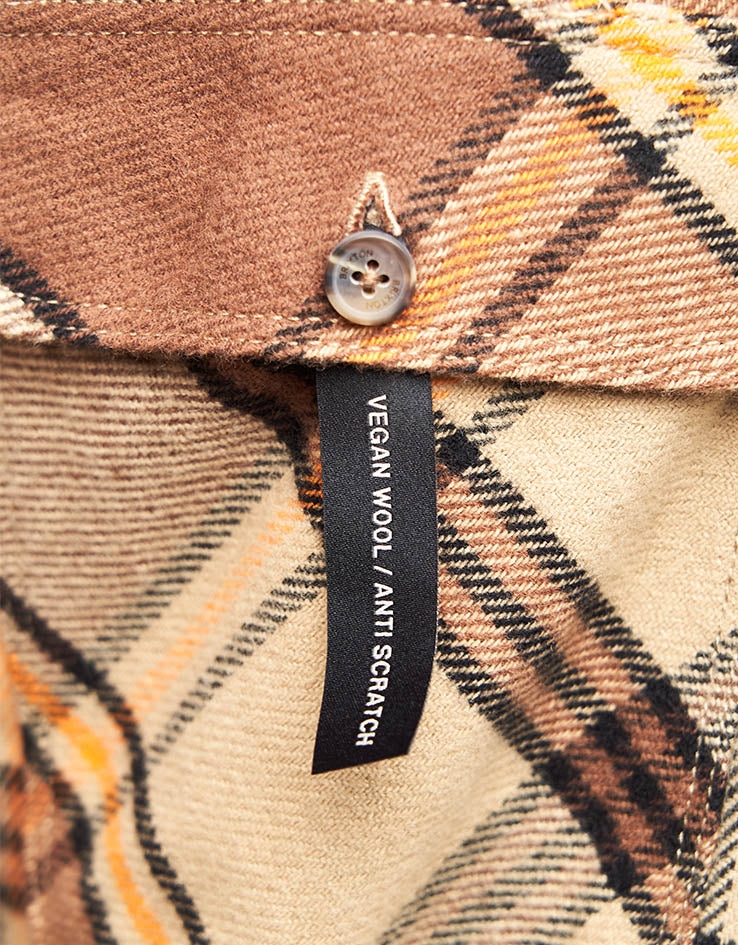 Brixton Bowery L/S Flannel Shirt - Sand/Pinecone/Solar Orange - Image 6
