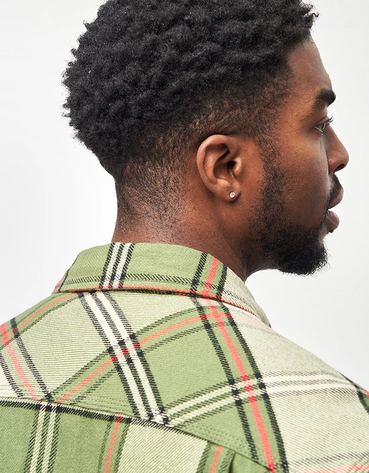 Brixton Bowery L/S Flannel Shirt - Wild Green/Elm/Adrenaline Rush - Image 6