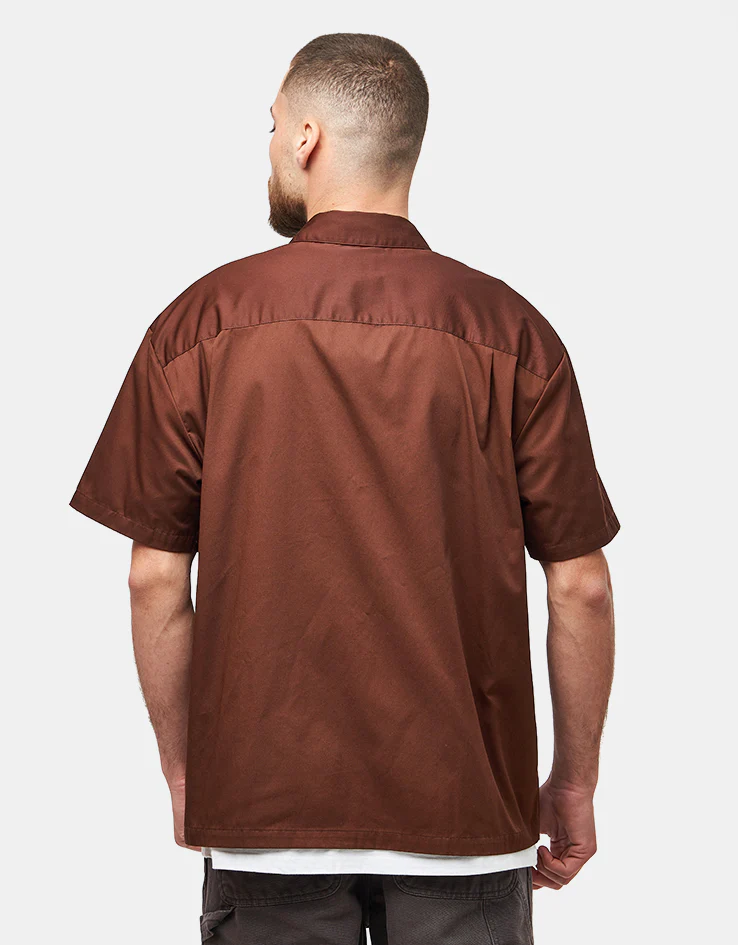 Brixton Builders Olson S/S Shirt - Chocolate - Image 3