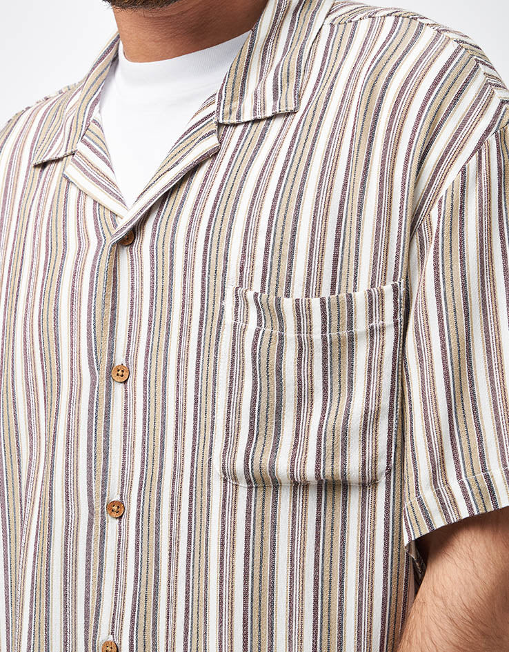 Brixton Bunker Twisted Stripe S/S Shirt - Robust Red - Image 7