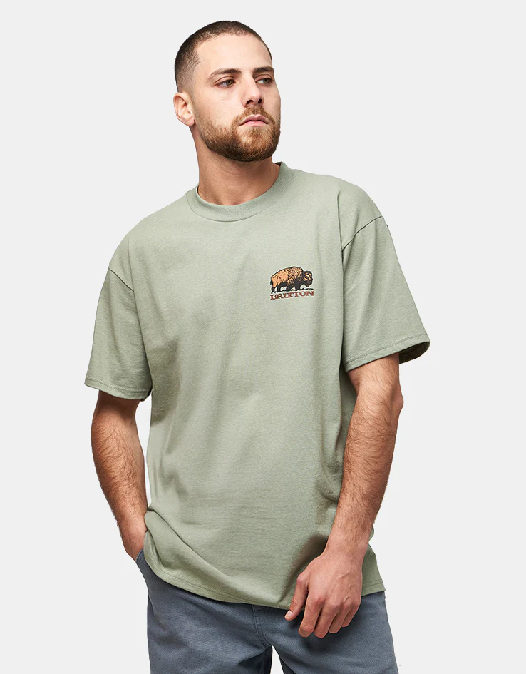 Brixton Coba T-Shirt - Desert Green - Image 2
