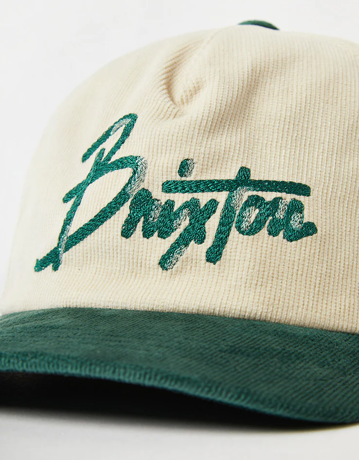 Brixton Corduroy Snapback Cap - Night Sage/Whitecap - Image 2