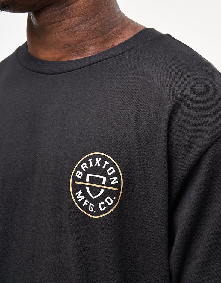 Brixton Crest II T-Shirt - Black/Off White/Copper - Image 2
