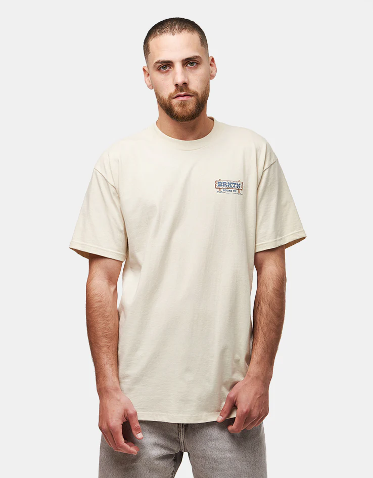 Brixton Hutchins T-Shirt - Cream - Image 2