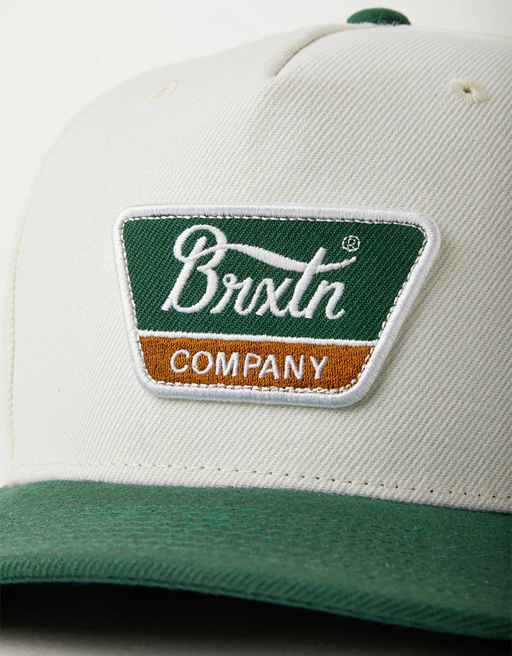 Brixton Linwood Netplus Snapback Cap - Off White/Primal Green - Image 2