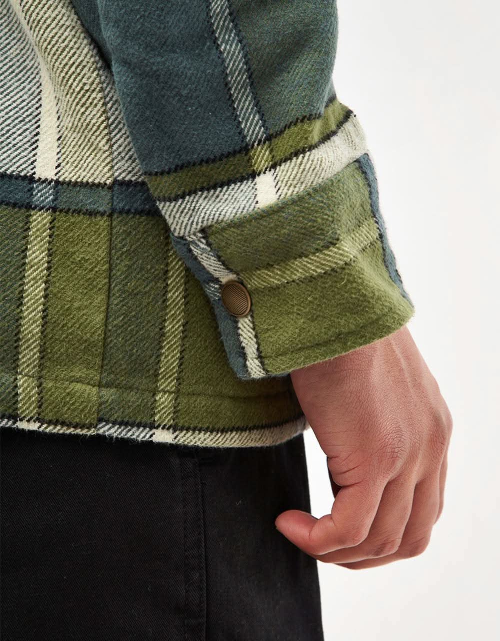 Brixton Motor Zip Jacket - Blue Mirage/Dill Plaid - Image 5