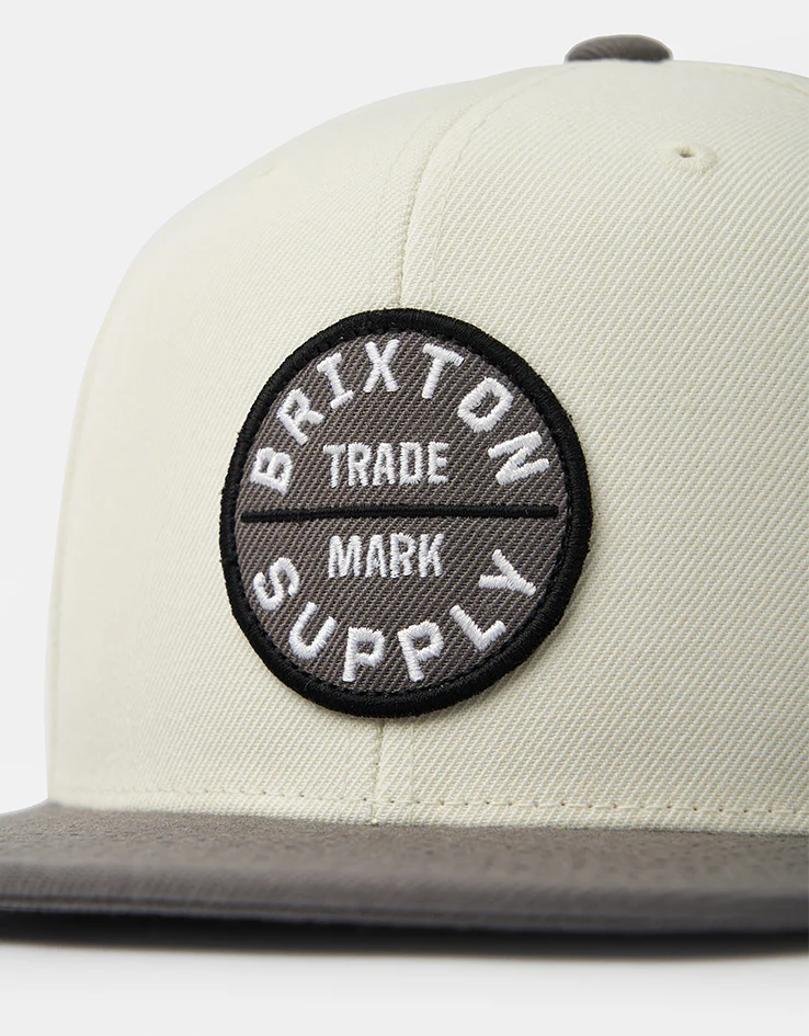 Brixton Oath III Snapback Cap - Charcoal/Off White - Image 2