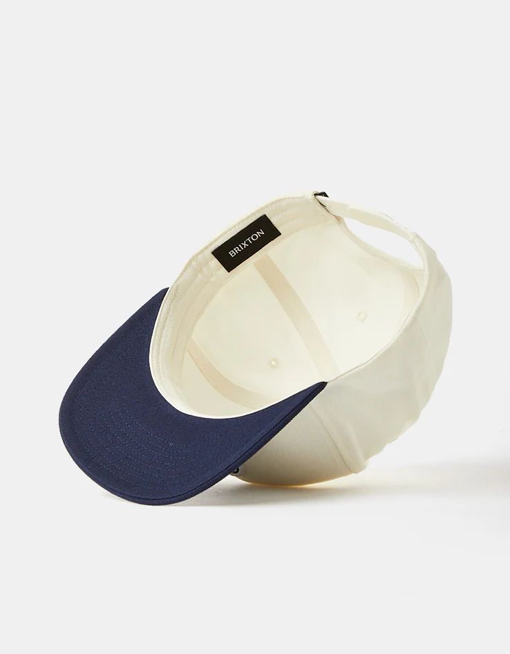 Brixton Oath III Snapback Cap - Off White/Midnight Blue - Image 5