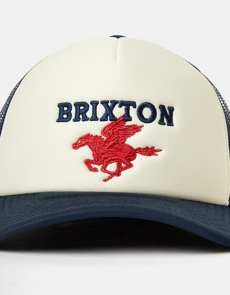 Brixton Pegasus Netplus Trucker Cap - Whitecap/Navy - Image 2